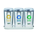 Geri Dönüşüm Ünitesi 3Lü Pasl. Kapaklı Ø30*66Cm Gen:95Cm thumbnail 2