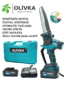 OLİVKA Dal Budama Otomatik Yağlama Digital  Akülü Testere 4.0 Ah Şarj Cihazı 2 Akülü - 1
