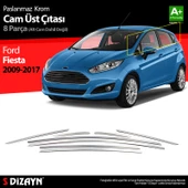 S-Dizayn Ford Fiesta Krom Cam Üst Çıtası 8 Parça 2009-2017 - 1