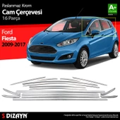 S-Dizayn Ford Fiesta Krom Cam Çerçevesi 16 Parça 2009-2017 A+ Kalite thumbnail 1
