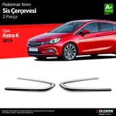 S-Dizayn Opel Astra K HB Krom Sis Farı Çerçevesi 2 Prç 2015-2022 - 1