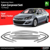 S-Dizayn Opel Astra J SD Krom Cam Çerçeve Seti 12 Prç 2012-2020 (Bütün-Formlu) A+ Kalite - 1
