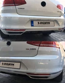 S-Dizayn VW Passat B8 Krom Egzoz Görünümü Difüzör R Line Still 2 Parça 2015-2019 - 8