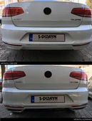 S-Dizayn VW Passat B8 Krom Egzoz Görünümü Difüzör R Line Still 2 Parça 2015-2019 - 7