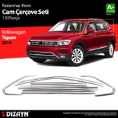 S-Dizayn VW Tiguan Krom Cam Çerçevesi 10 Prç. 2016-2024 A+ Kalite - 1