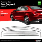 S-Dizayn Fiat Egea SD Krom Cam Çerçevesi 8 Prç. 2015-2020 A+ Kalite - 1