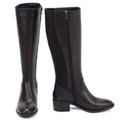 Kadın Hakiki Deri Ekstra Geniş Konçlu 5cm Topuklu Çizme thumbnail 7