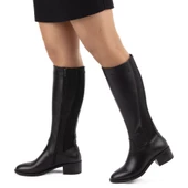 Kadın Hakiki Deri Ekstra Geniş Konçlu 5cm Topuklu Çizme thumbnail 1