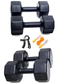 18 Kg Dambıl Set 6Kg X2 3Kg X2 SAYAÇLI AYARLANABİLİR EL YAYI + SAYAÇLI ATLAMA İPİ - 1