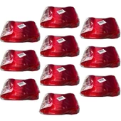 Plastik Şeffaf Kırmızı Sup Kaşık - Tatlı Dondurma Kaşığı - 12.5 Cm. - 50 Adetlik 10 Paket thumbnail 1