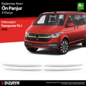 S-Dizayn VW Transporter T6.1 Krom Ön Panjur 4 Prç. 2020 Üzeri - 1