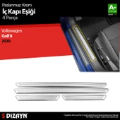 S-Dizayn VW Golf 8 HB Krom İç Kapı Eşiği 4 Prç. 2020-2024 - 1