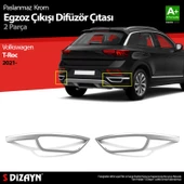S-Dizayn VW T-Roc Makyajlı Krom Egzoz Görünümü Difüzör 2 Prç. 2021 Üzeri - 1