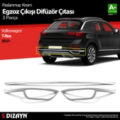 S-Dizayn VW T-Roc Makyajlı Krom Egzoz Görünümü Difüzör 3 Prç. 2021 Üzeri - 1
