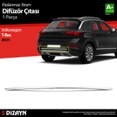 S-Dizayn VW T-Roc Makyajlı Krom Difüzör Çıtası Orta Parça 2021 Üzeri - 1