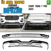 S-Dizayn Chery Tiggo 7 Pro Ön ve Arka Tampon Koruma Difüzör Seti 2022 Üzeri A+ Kalite - 1