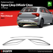 S-Dizayn VW Polo 6 HB Makyajlı Krom Egzoz Çıkışı Difüzör 2021 Üzeri - 1