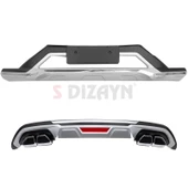 S-Dizayn Hyundai Tucson Ön ve Arka Tampon Koruma Difüzör Seti 2019-2021 A+ Kalite - 2