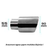 S-Dizayn Dacia Duster 2 Krom Egzoz Ucu Vidalı 55mm Çap 2018-2023 - 4