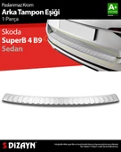 S-Dizayn Skoda SuperB B8 Makyajlı SD Krom Arka Tampon Eşiği 2019-2023 - 1