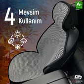 S-Dizayn Oto Koltuk Koruyucu Kılıf Çizgili Füme Beyaz Universal 2+1 Parça Ön Arka A+ Kalite - 2