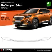 S-Dizayn Peugeot 2008 2 Krom Ön Tampon Çıtası 2020-2023 (Mat Krom) - 1