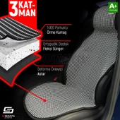 S-Dizayn Oto Koltuk Koruyucu Kılıf Çizgili Füme Beyaz Universal 2+1 Parça Ön Arka A+ Kalite - 5