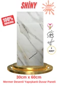 Renkli Duvarlar BS1764 Kendinden Yapışkanlı 1Adet 30x60cm Mermer Desenli Esnek Karavan Banyo Wc Duvar Kaplama Paneli - 1