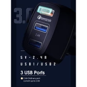 Joyroom C-M303 QC 3.0 30W 3xUSB Araç Şarj Cihazı - 3