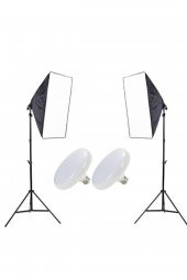 Softbox 50x70 İkili Set Sürekli Led Işık Tek Duy 2m Işık Stand - 1