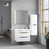 Denko İdea 80 cm MDF Beyaz Banyo Dolabı Takımı ve Boy Dolabı - 1