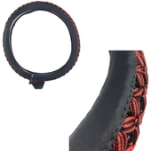 Space Direksiyon Kılıfı 38 cm Siyah Kırmızı Şeritli / DIKI350-SK - 1