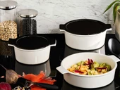 PORLAND COOKLAND İNDÜKSİYONLU PORSELEN SİYAH TENCERE TAKIMI - 1