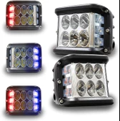 Space Offroad sis lambası beyaz-kırmızı-mavi 12 led 36w çift / LASS319-1 - 3
