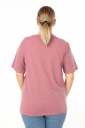 Pianoluce Kadın Büyük Beden Baskılı Yarım Kol T-Shirt - 5