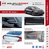 Honda Civic 10 Marşpiyel 2 Prç Fiber 2016 ve Sonrası thumbnail 3
