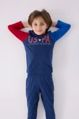 U.S. Polo Assn. 1919 Authentic Brand Erkek Çocuk Uzun Kol Pijama Takım thumbnail 3