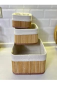 3B Trend Doğal Bambu Organizer Kutusu, Ahşap Bambu Ekmek Sepeti - 3
