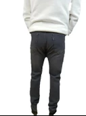 Erkek Denim Yüksek Bel Fermuarlı Taşlamalı Regular Fit Likralı Gri Kot Pantolon - 2