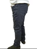 Erkek Denim Yüksek Bel Fermuarlı Taşlamalı Regular Fit Likralı Gri Kot Pantolon - 5