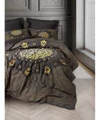 Cotton Box Palace Saray Modeli Pamuk Saten Çift Kişilik Nevresim Takımı-Togay Antrasit (4 Yastıklı) - 1