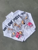 Unisex Fermuarlı Dijital Baskılı Rüzgarlik - Beyaz thumbnail 2