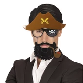 Kahve Şapkalı Pipolu Jack Sparrow Gözlüğü - 1