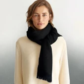 Kadın Polar Şal Yumuşak Puffy Sıcak Tutan Kalın Renkli KışlıkUzun Atkı Kaşkol Omuz Şalı 30 x 190 cm - 1