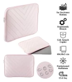 Notebook Laptop Macbook Çantası Suni Deri 15.6" inç - 800-DÜZ Açık Pembe - 2