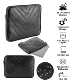 Notebook Laptop Macbook Çantası Suni Deri 15.6" inç - 800-DÜZ Siyah - 2