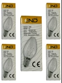 End 10W Sarı Işık E14 Duylu Şeffaf Eski Tip Tuz Lambası (5 Adet) - 1