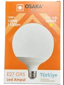 Osaka 15W (100W) 3000K (Günışığı) E27 Duylu G95 Led Glop Ampul (10 Adet) - 2