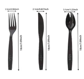 Plastik Siyah Kaşık - Parti Davet Piknik Çorba Yemek Kaşığı - 18 Cm. - 100'lü Paket thumbnail 4