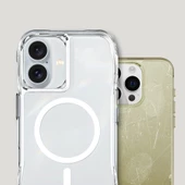 Apple iPhone 16 Uyumlu Ergonomik Kavisli Tam Koruma Magsafe Şarj Airbagli Şeffaf İncek Kapak - 6